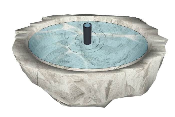 石质水钵景观SU模型 SU模型免费下载_sketchup模型