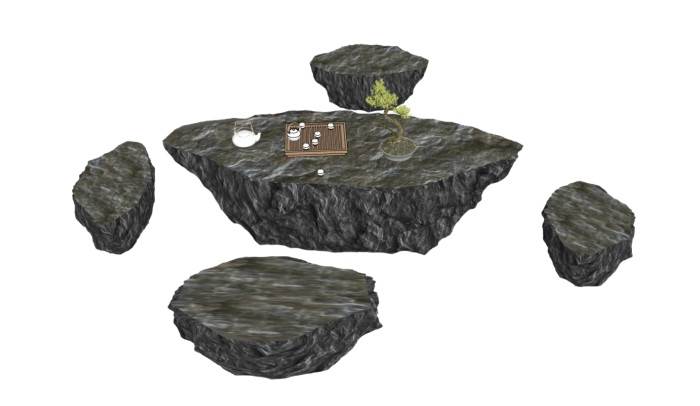 公园石桌石凳茶具景观SU模型 SU模型免费下载_sketchup模型