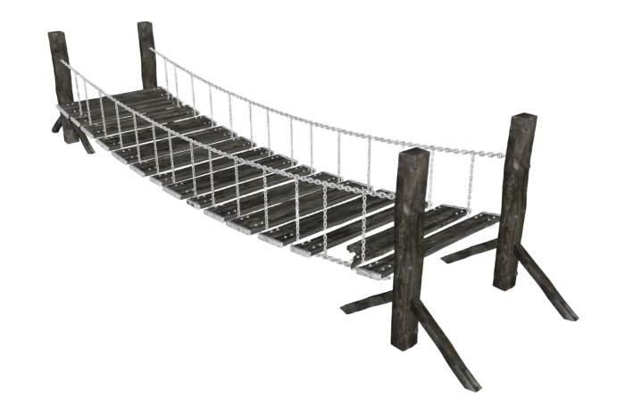 铁索桥吊桥景观SU模型 SU模型免费下载_sketchup模型