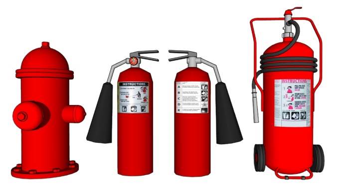 消防栓灭火器 SU模型免费下载_sketchup模型