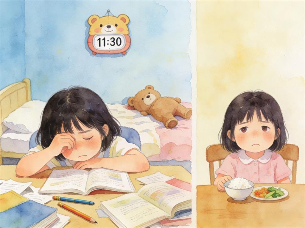 水彩画:长胖可能不是因为吃得多而是睡得少 水彩画高清JPG图片素材