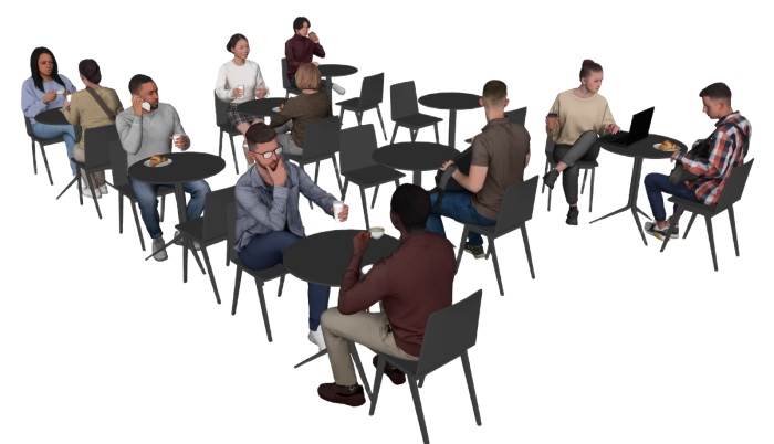 休闲洽谈喝咖啡坐姿人物人物SU模型 SU模型免费下载_sketchup模型