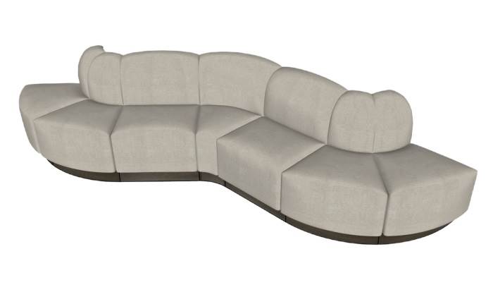 鞋店S形沙发沙发SU模型 SU模型免费下载_sketchup模型