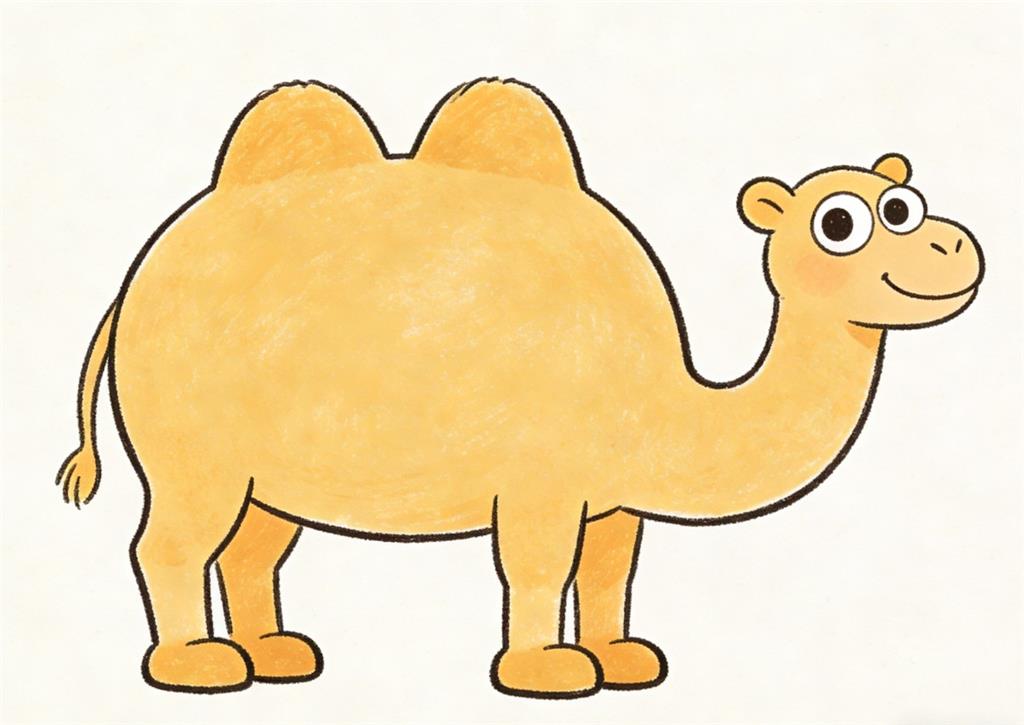 简笔画:卡通骆驼动物 简笔画JPG格式图片素材