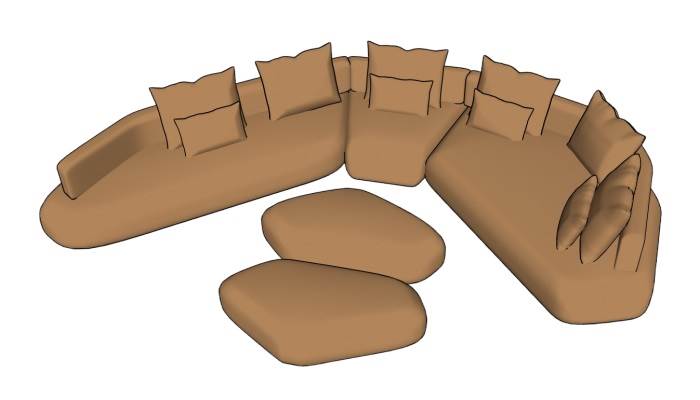 公共沙发沙发SU模型 SU模型免费下载_sketchup模型