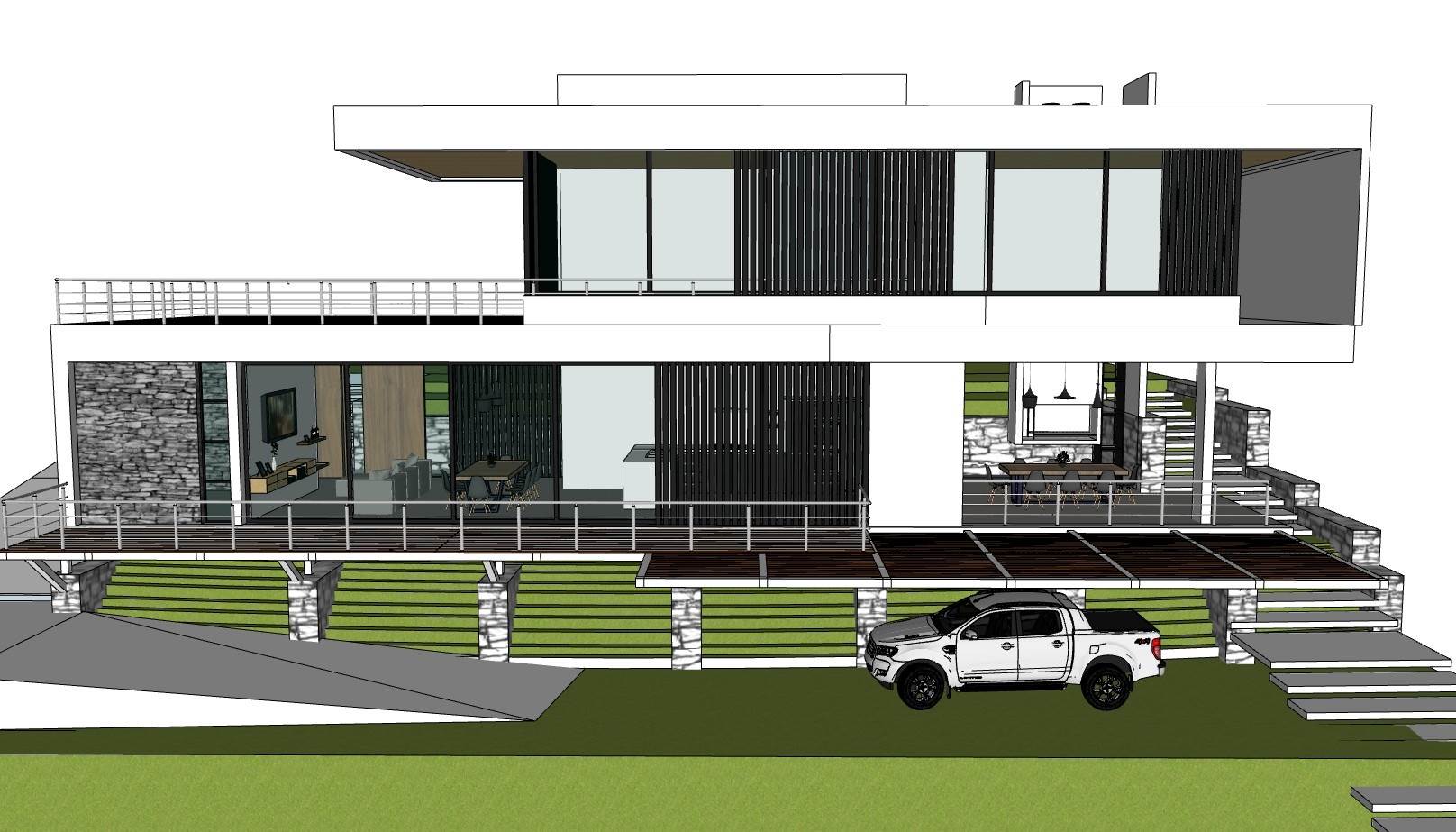山地住宅别墅建筑SU模型 SU模型免费下载_sketchup模型