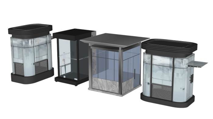 门卫岗亭保安室建筑SU模型 SU模型免费下载_sketchup模型