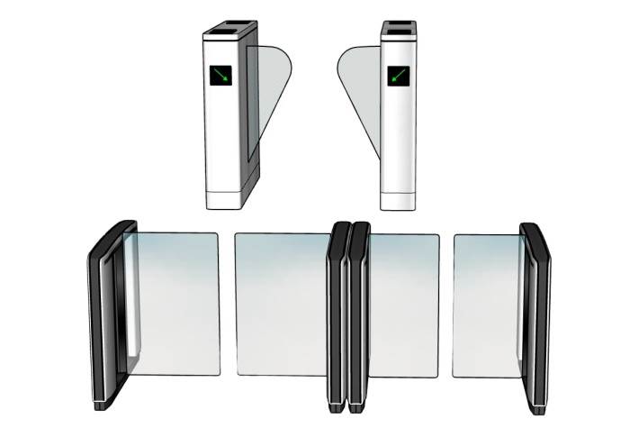 两个人行道闸机 SU模型免费下载_sketchup模型