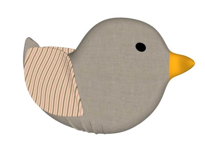 儿童小鸟靠枕装饰SU模型 SU模型免费下载_sketchup模型