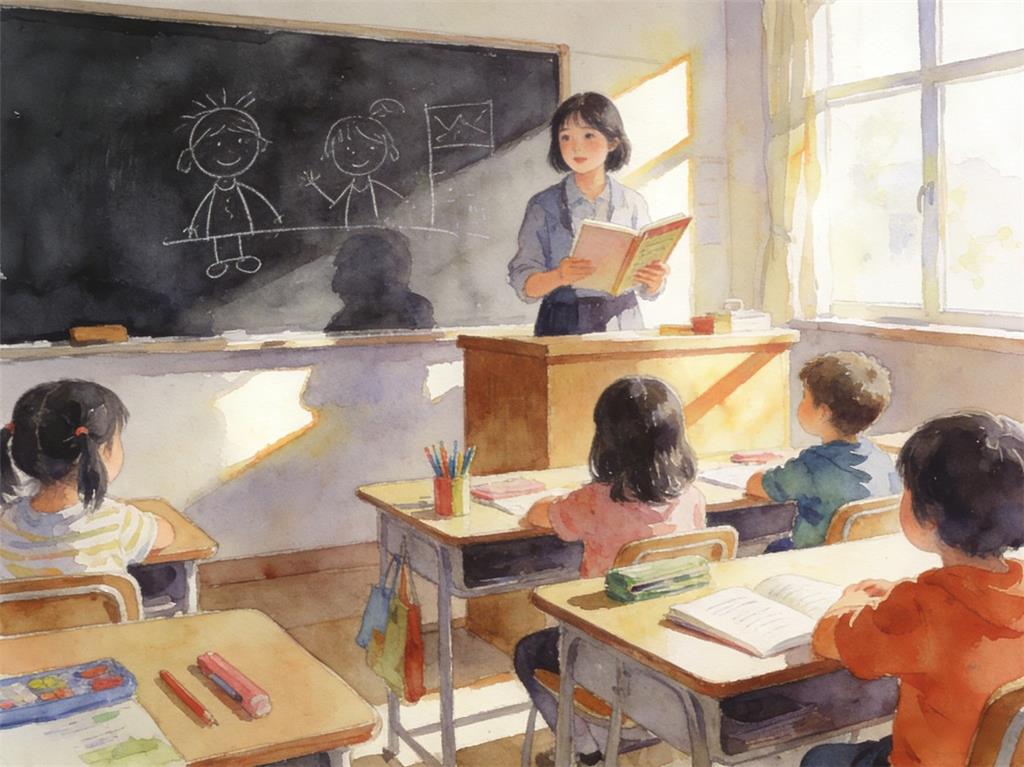 水彩画:开局之年 第一课  水彩画高清JPG图片素材