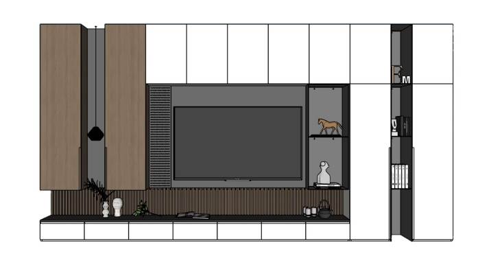 现代电视柜柜子SU模型 SU模型免费下载_sketchup模型