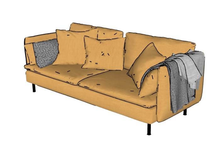 两人坐沙发沙发SU模型 SU模型免费下载_sketchup模型