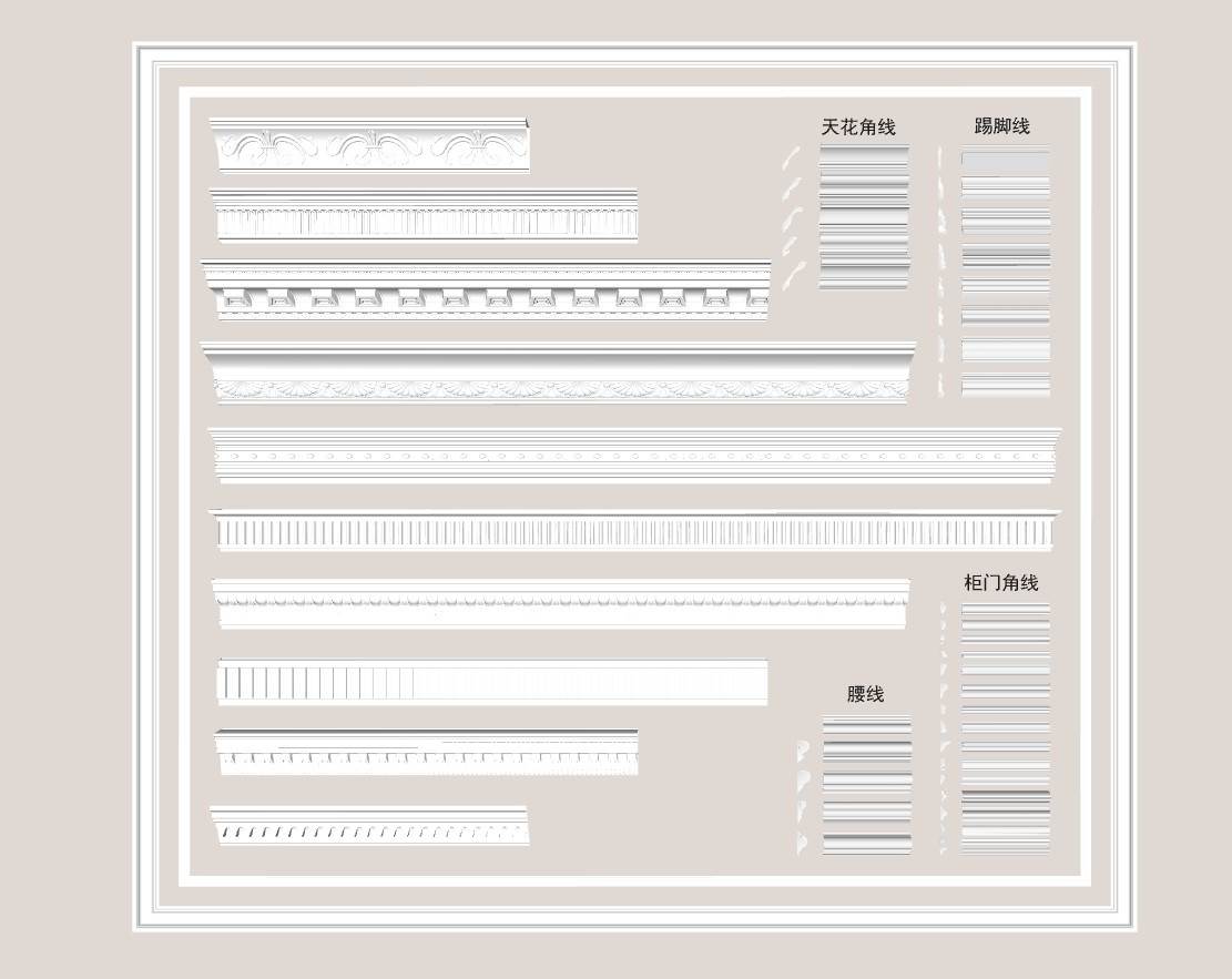 法式石膏线顶角线装饰SU模型 SU模型免费下载_sketchup模型