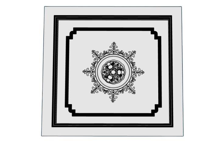 雕花石膏吊顶装饰SU模型 SU模型免费下载_sketchup模型