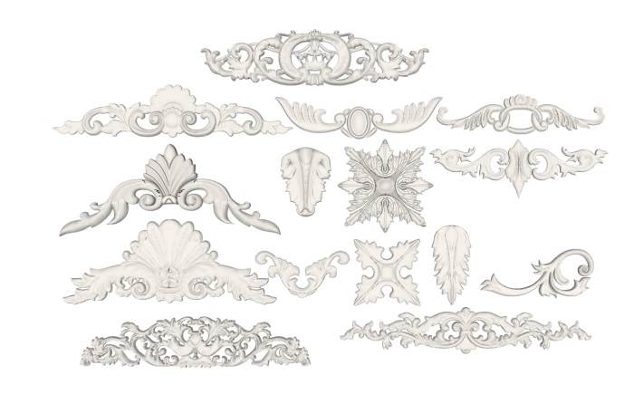 欧式古典浮雕雕花装饰SU模型 SU模型免费下载_sketchup模型