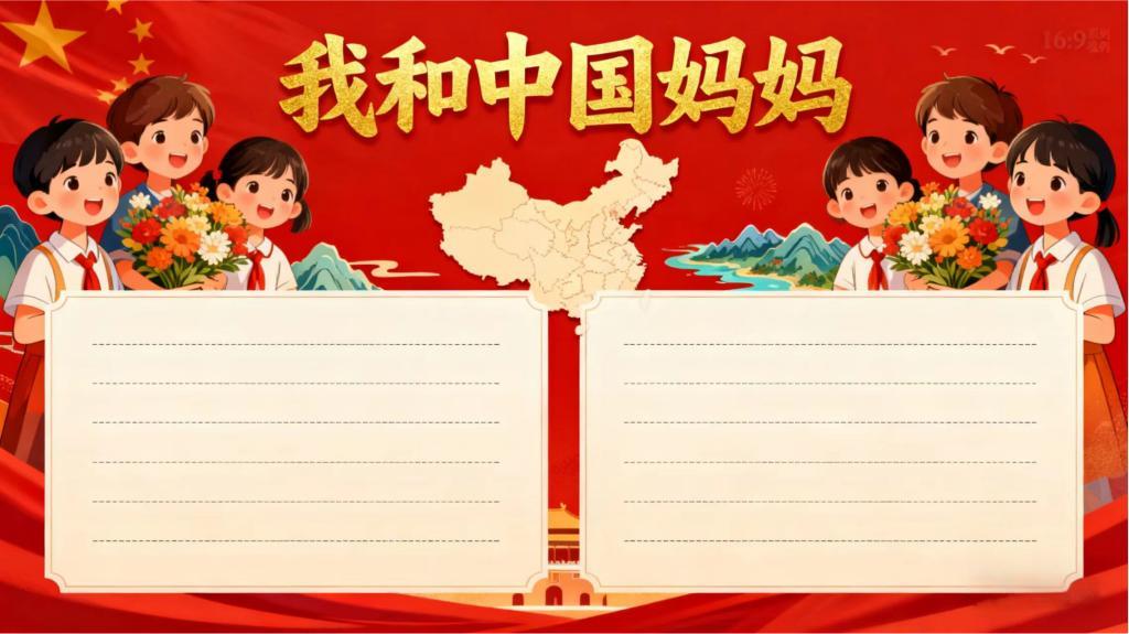 手抄报:我和中国妈妈小报 手抄报版式设计JPG模板