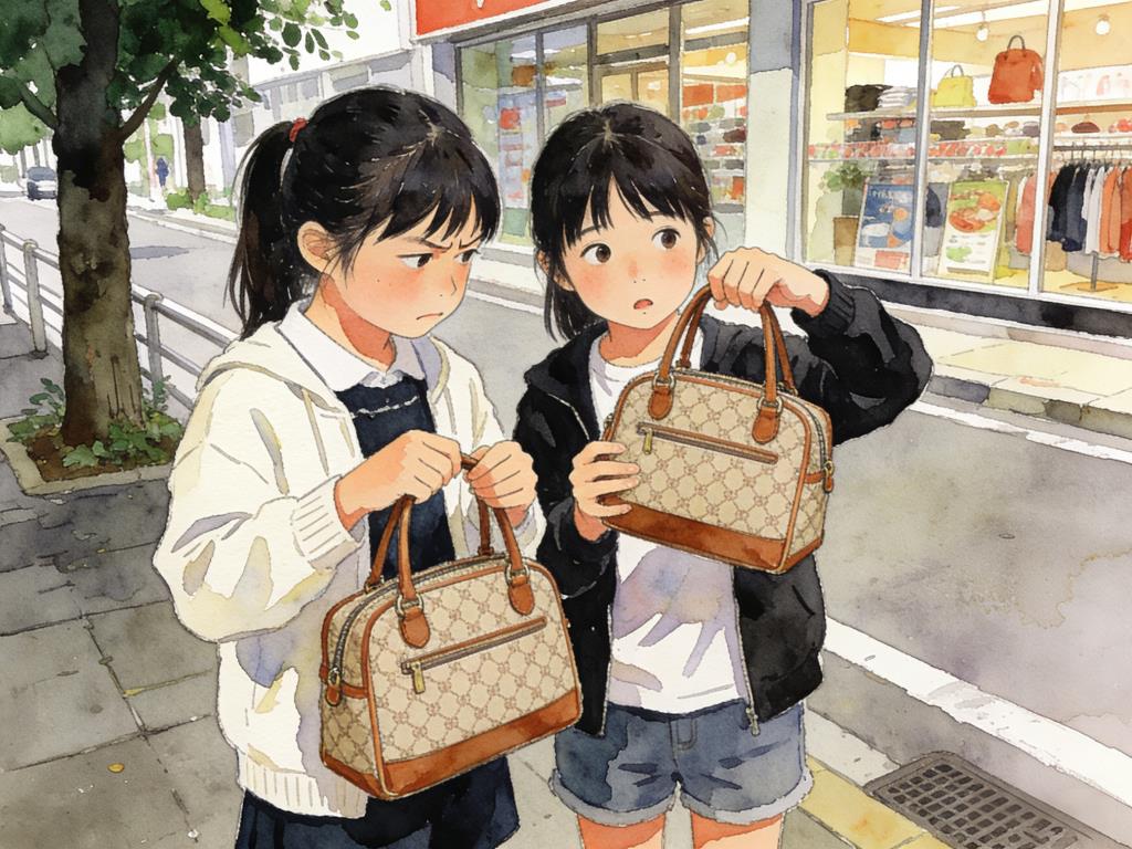 水彩画:电视剧拿错包的情节真发生了 水彩画高清JPG图片素材