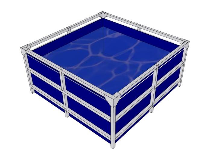 帆布池鱼池防水布人工鱼池 SU模型免费下载_sketchup模型