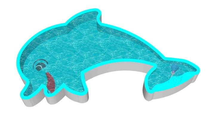 海豚儿童游泳池体育SU模型 SU模型免费下载_sketchup模型