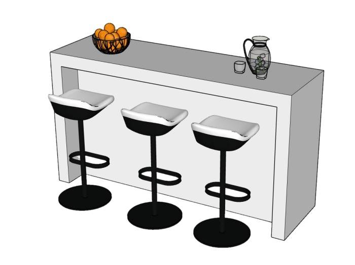 家庭吧台柜吧台椅bar柜子SU模型 SU模型免费下载_sketchup模型