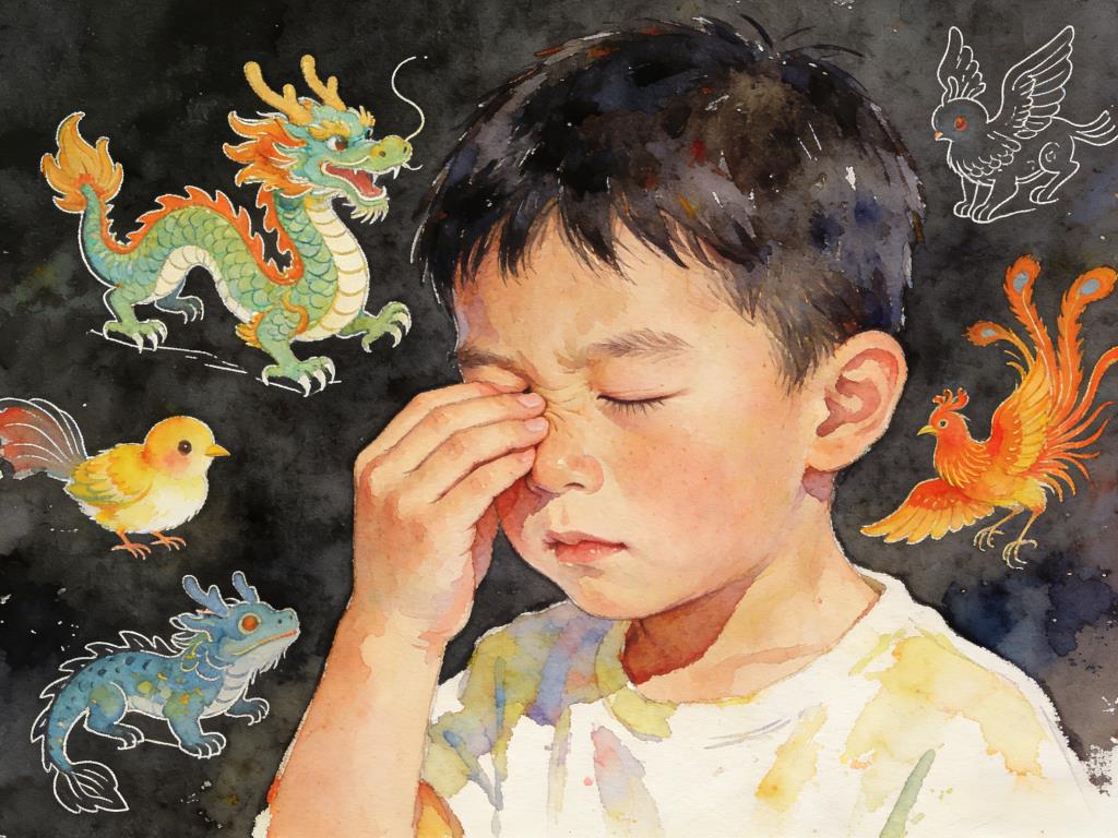 水彩画:起猛了 以为看到“山海经”了 水彩画高清JPG图片素材