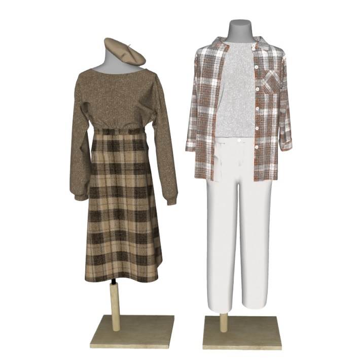 时尚服装假人模特服饰SU模型 SU模型免费下载_sketchup模型