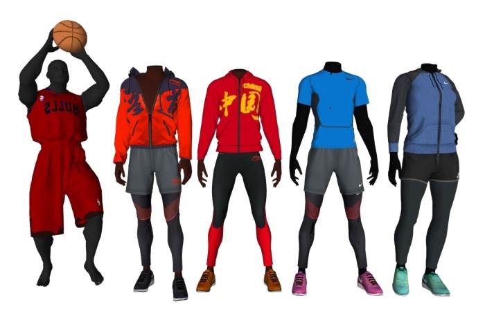 运动服装店假人模特服饰SU模型 SU模型免费下载_sketchup模型