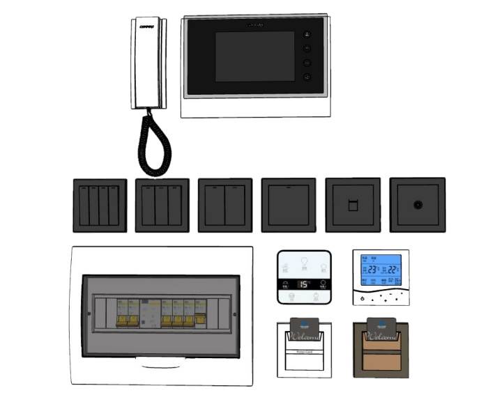 空开门铃酒店插卡空调开关显示屏 SU模型免费下载_sketchup模型