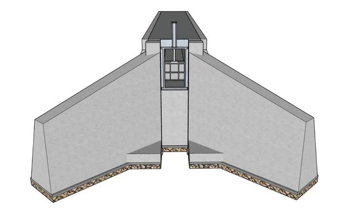 大坝水闸门水利结构 SU模型免费下载_sketchup模型