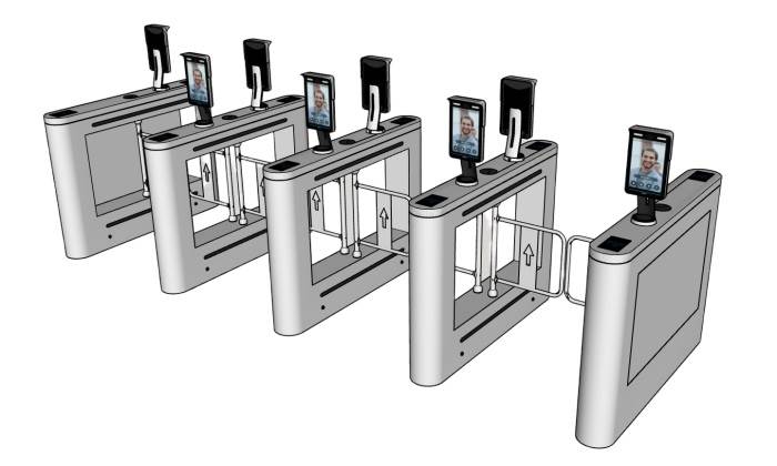 刷脸人脸识别闸门人行闸机 SU模型免费下载_sketchup模型