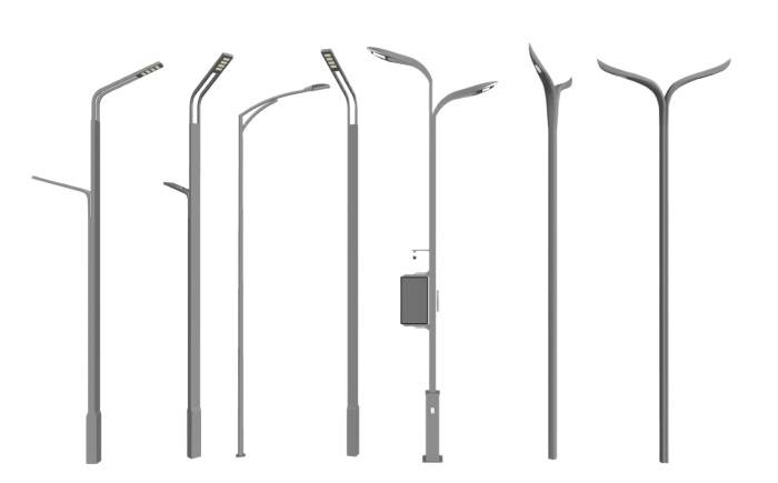 现代路灯高杆灯灯具SU模型 SU模型免费下载_sketchup模型