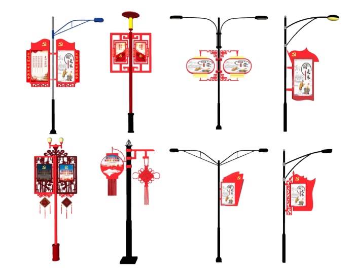 中式党建路灯灯具SU模型 SU模型免费下载_sketchup模型