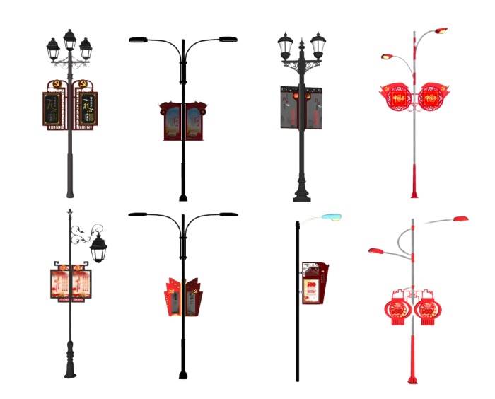 党建路灯灯具SU模型 SU模型免费下载_sketchup模型