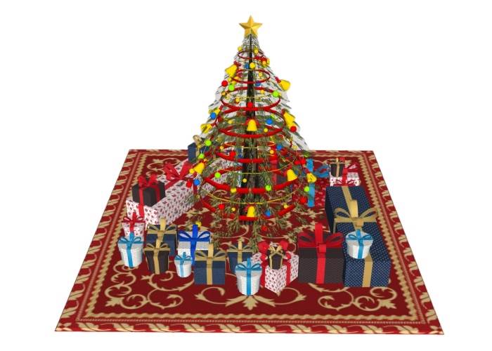 圣诞树礼盒装饰SU模型 SU模型免费下载_sketchup模型