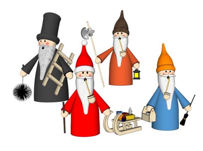 圣诞老人手办装饰SU模型 SU模型免费下载_sketchup模型