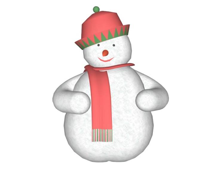 带围巾的圣诞雪人装饰SU模型 SU模型免费下载_sketchup模型