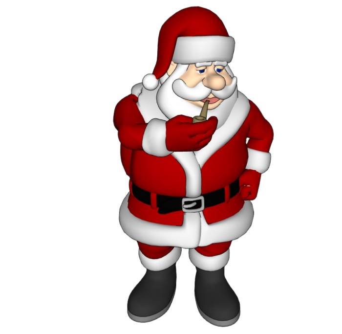 抽烟斗的圣诞老人人物SU模型 SU模型免费下载_sketchup模型