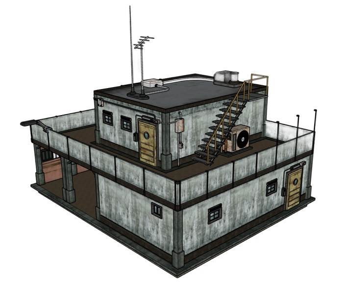 破旧的房子建筑建筑SU模型 SU模型免费下载_sketchup模型