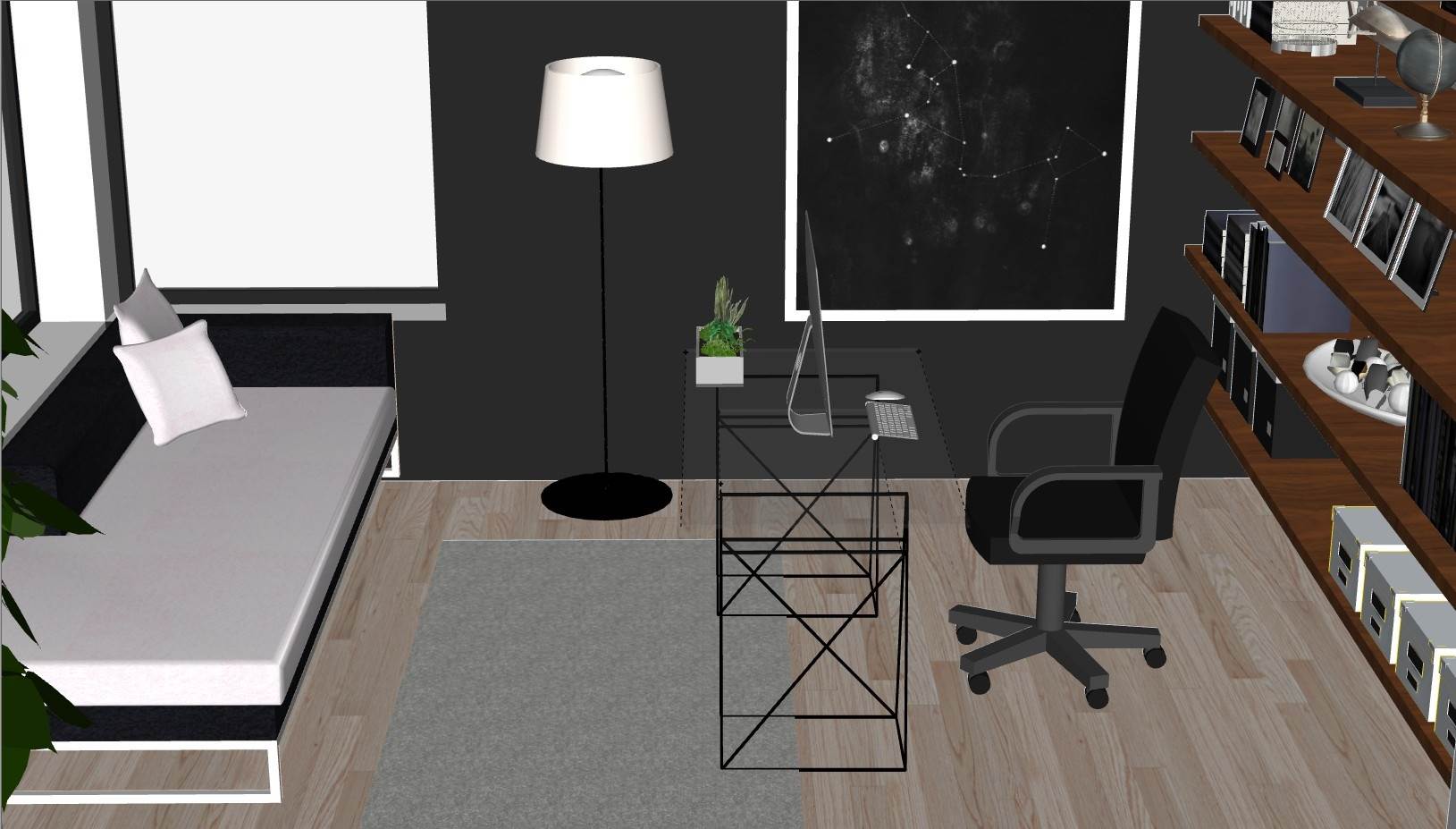 家庭办公室办公桌桌子SU模型 SU模型免费下载_sketchup模型