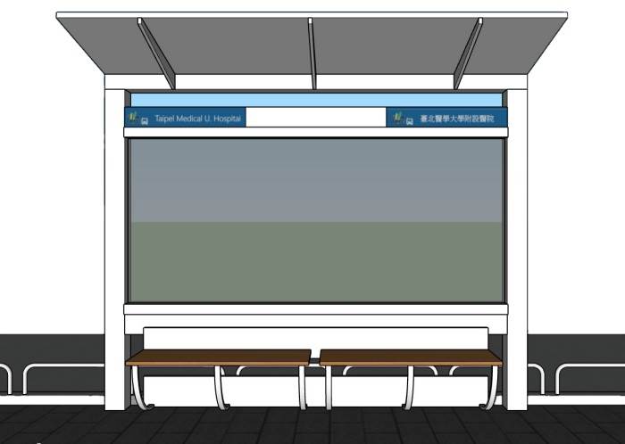 公車站候车亭公交站交通SU模型 SU模型免费下载_sketchup模型