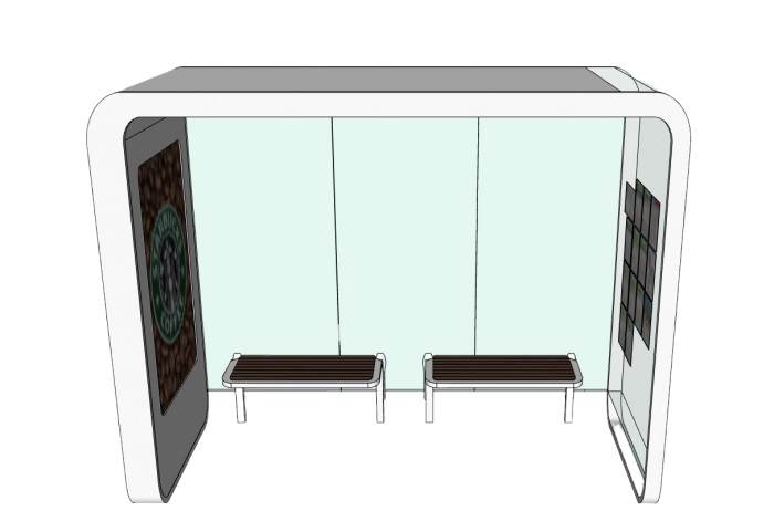 公車站交通SU模型 SU模型免费下载_sketchup模型