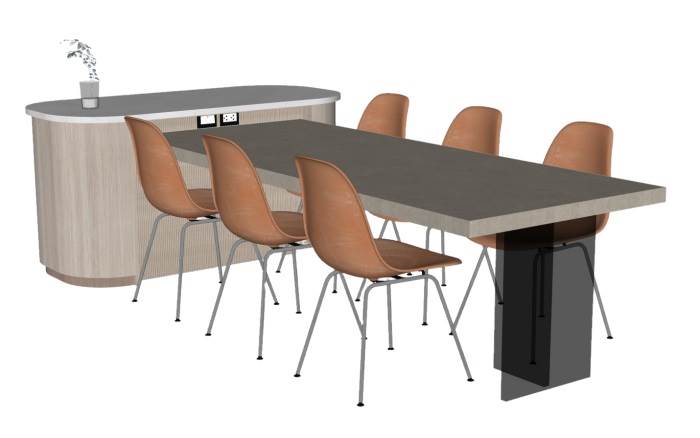 现代餐桌椅岛台桌子SU模型 SU模型免费下载_sketchup模型