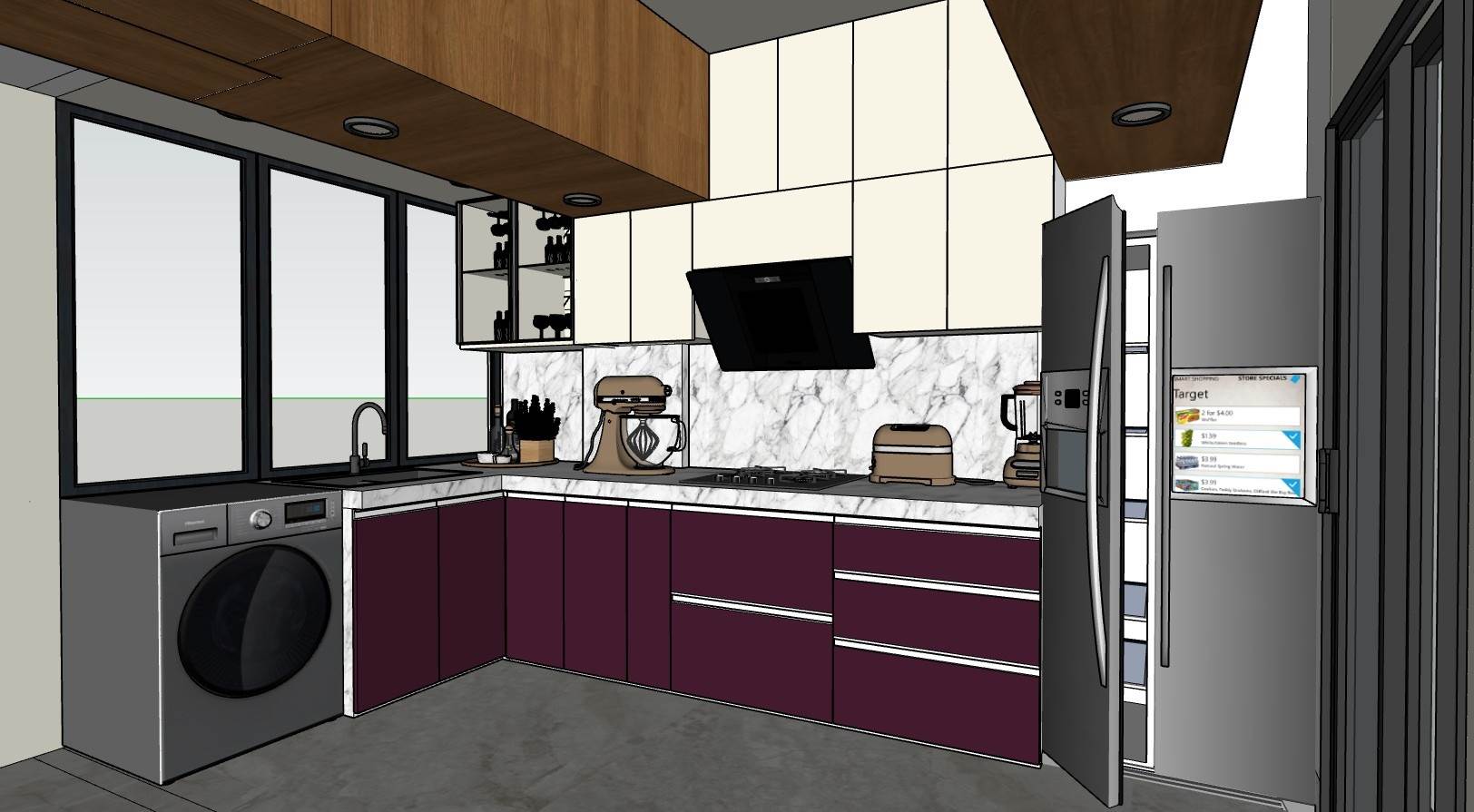 厨房橱柜空间厨房SU模型 SU模型免费下载_sketchup模型