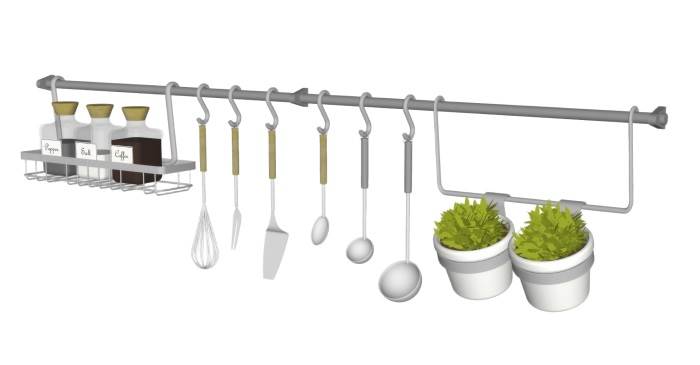 厨具勺子挂架调料瓶等厨房SU模型 SU模型免费下载_sketchup模型