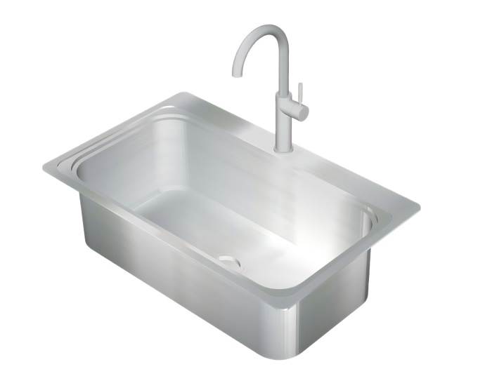 单盆不锈钢水槽水龙头厨房SU模型 SU模型免费下载_sketchup模型