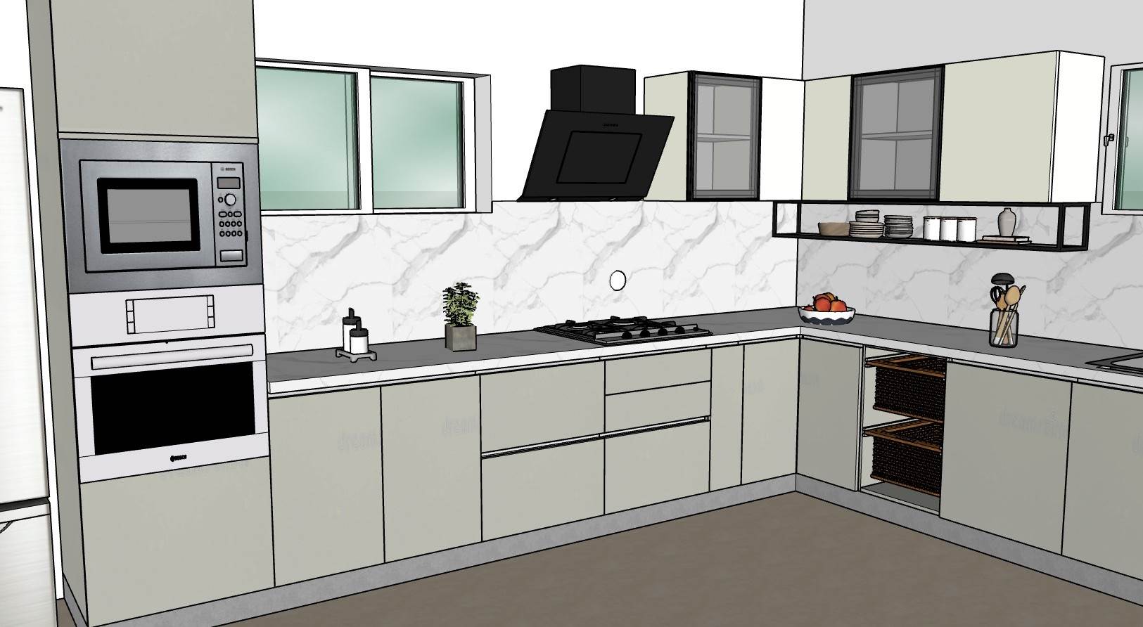 厨房橱柜吸烟机厨房SU模型 SU模型免费下载_sketchup模型