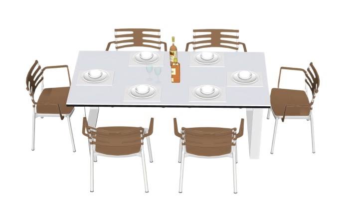 简约餐桌椅桌子SU模型 SU模型免费下载_sketchup模型