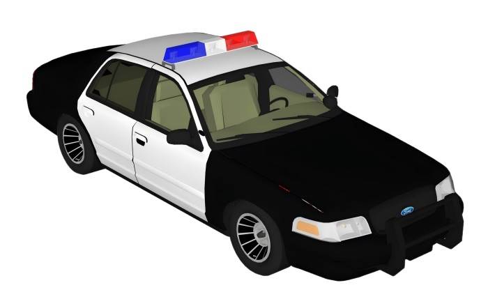 警车汽车交通SU模型 SU模型免费下载_sketchup模型