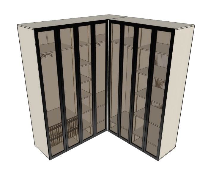 L形转角衣柜柜子SU模型 SU模型免费下载_sketchup模型
