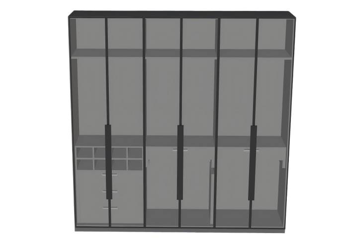 钢化玻璃衣柜柜子SU模型 SU模型免费下载_sketchup模型